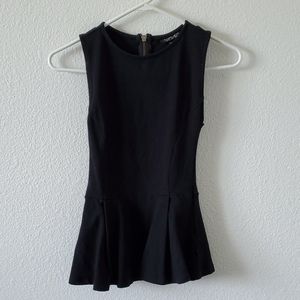 Topshop Peplum Top Black US4
